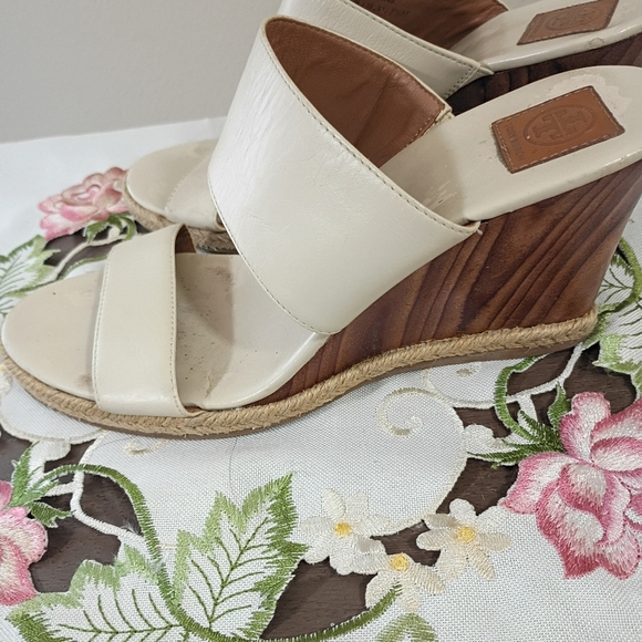 Tory Burch Raya Mule Wedge Slight Wear On Insoles As Shown In Pictures Sz 7.5 - Picture 3 of 14